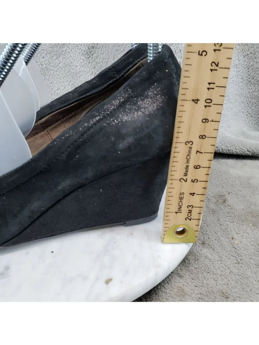 AGL Attilio Giusti Leombruni Shoes Womens 37.5 US 7.5 Black Leather Wedge *Read*